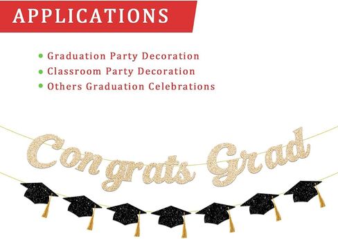 Congrats Grad Banner, 2026 Graduation Photo Sign Props, Grad Congratulations Party Supplies, Bold Glitter Letter Mastered It Banner for 2026 Graduate Parties Pre Strung NO DIY in Saudi Arabia