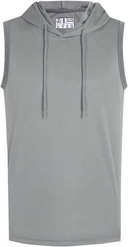 Men's Tank Top Gym Sleeveless Hoodies Summer Casual Hooded Shirts Muscle Bodybuilding Lightweight Sweatshirts in Saudi Arabia