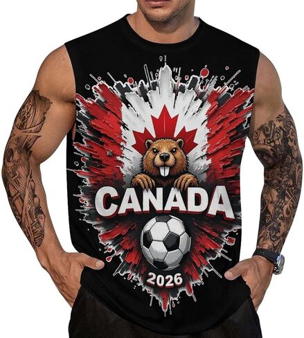 Men's Tank Top Workout Sleeveless Muscle T-Shirt Gym Fitness Vest Casual Wear Summer Beach Shirts in Kuwait