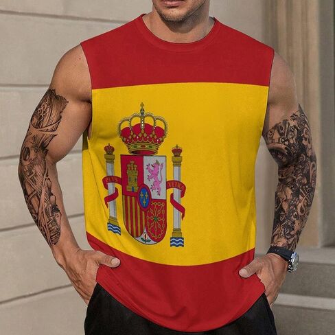 Men's Tank Top Workout Sleeveless Muscle T-Shirt Gym Fitness Vest Casual Wear Summer Beach Shirts in Kuwait