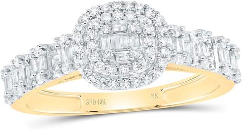 Jewels By Lux 10kt Yellow Gold 1/2 Ct. Natural Diamond Fashion Cushion Ladies Wedding Engagement Anniversary Ring, Women Size: 5-9 in Kuwait