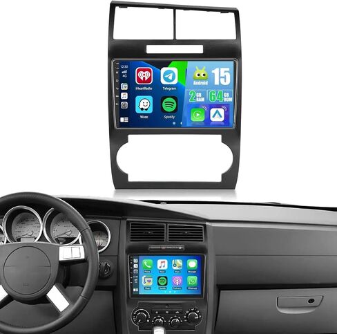 2+64GB Android 13 Car Radio for Dodge Charger 2006-2007 Magnum LHD 2005-2007 Radio Wireless Carplay Android Auto, 9 Inch Touchscreen Radio with GPS Navigation BT WiFi FM RDS Backup Camera in Kuwait