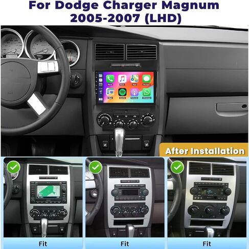 2+64GB Android 13 Car Radio for Dodge Charger 2006-2007 Magnum LHD 2005-2007 Radio Wireless Carplay Android Auto, 9 Inch Touchscreen Radio with GPS Navigation BT WiFi FM RDS Backup Camera in Kuwait