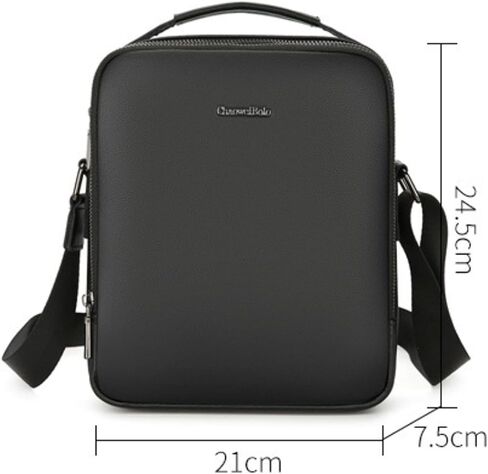 Men's Crossbody Shoulder Bag, genuine leather Small Messenger Satchel for Work Business Travel, Black Side Purse in Saudi Arabia