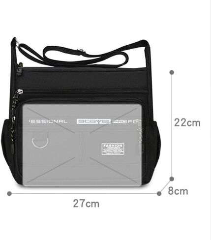 Pocket Large Capacity Outdoor Nylon Men's Messenger Bag Multi-layer Shoulder Green in Kuwait