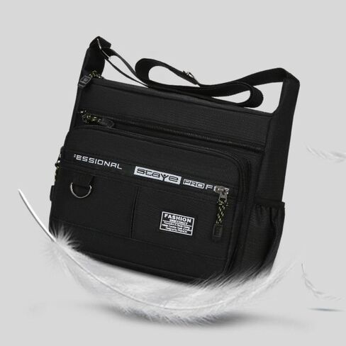 Pocket Large Capacity Outdoor Nylon Men's Messenger Bag Multi-layer Shoulder Green in Kuwait