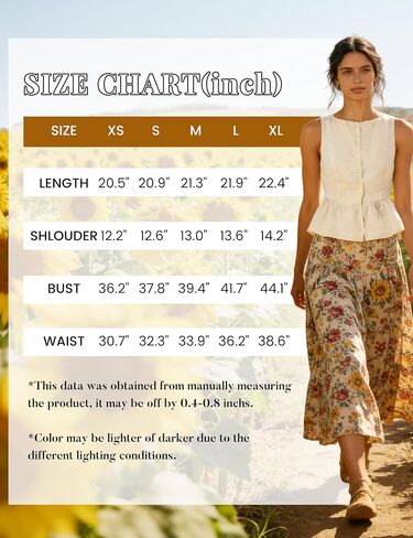 SKIKYAN Women's Linen Tank Tops Sleeveless Peplum Top Button Front Casual Flared Hem Blouse for Summer Daily Wear in Saudi Arabia