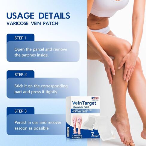 VeinTarget Microdarts Patch - Improves the Appearanceof Leg, 2026 New Leg Renew Varicose Veins Patch,VeinTarget Patches for Legs Care - All Skin Types (2 Boxes) in Saudi Arabia