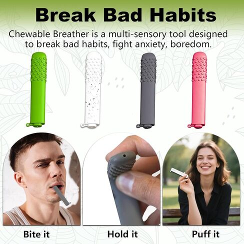 4 PCS Chewable Breather Sticks, Portable Chewable Breather for Flavored Air, Habit Replacement (Watermelon, Candy, Mint & Bubblegum) in Kuwait