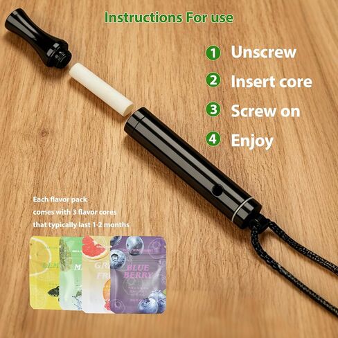 Anxiety Breathing Necklace with Resistance, Portable Breathlace for Anxiety Relief & Meditation, Includes 4 pcs Flavoured Replacement Filters for Calm Focus & Mindful Relaxation(Black) in Saudi Arabia