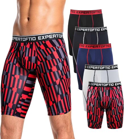 Men's Underwear 9 Inch Extra Long Leg Boxer Briefs for Men Pack, Athletic, Sport, Quick Dry, Moisture Wicking Fly in Saudi Arabia