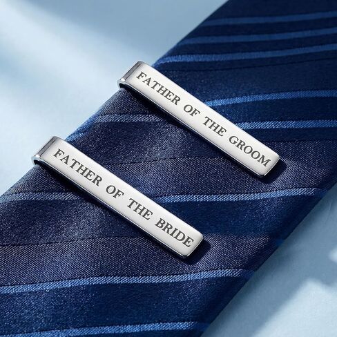 Father Of The Groom and Bride Gifts Groomsmen Gifts from Bride Wedding Tie Clip White Gold Plated Tie Clips Stainless Steel Tie Bars in Saudi Arabia