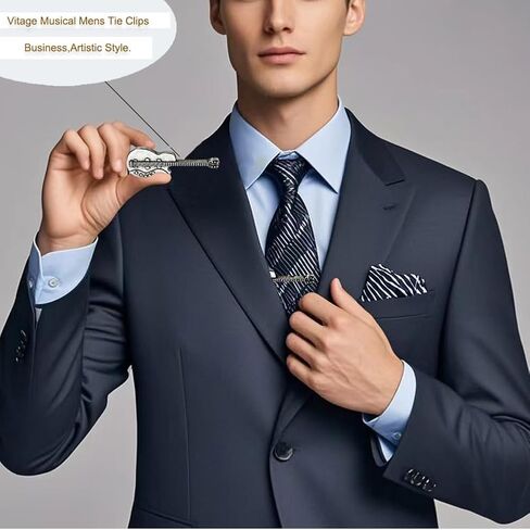 Music Mens Tie Clip, Guitar Tie Clip for Men Unique, Stylish and Fun Musical Instrument Jewelry in Saudi Arabia