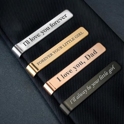 Personalized Tie Clip for Dad, Custom Engraved Tie Clips, Father Day Gifts for Men, Father of the Bride Gifts, Wedding Keepsake in Kuwait