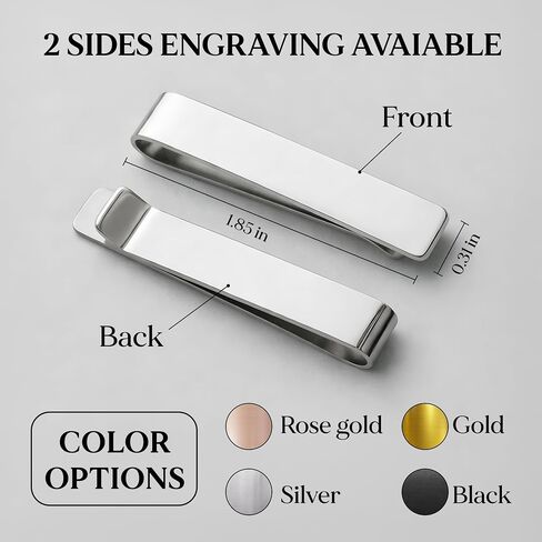 Personalized Tie Clip for Dad, Custom Engraved Tie Clips, Father Day Gifts for Men, Father of the Bride Gifts, Wedding Keepsake in Kuwait