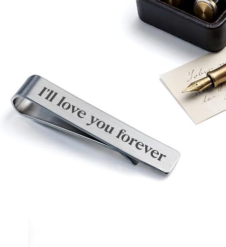 Personalized Tie Clip for Dad, Custom Engraved Tie Clips, Father Day Gifts for Men, Father of the Bride Gifts, Wedding Keepsake in Kuwait