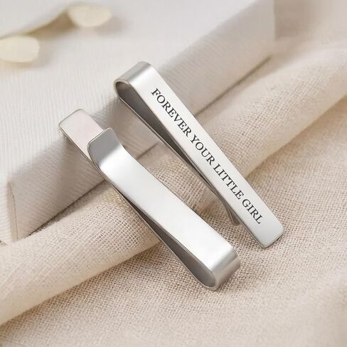 Personalized Tie Clip for Dad, Custom Engraved Tie Clips, Father Day Gifts for Men, Father of the Bride Gifts, Wedding Keepsake in Kuwait