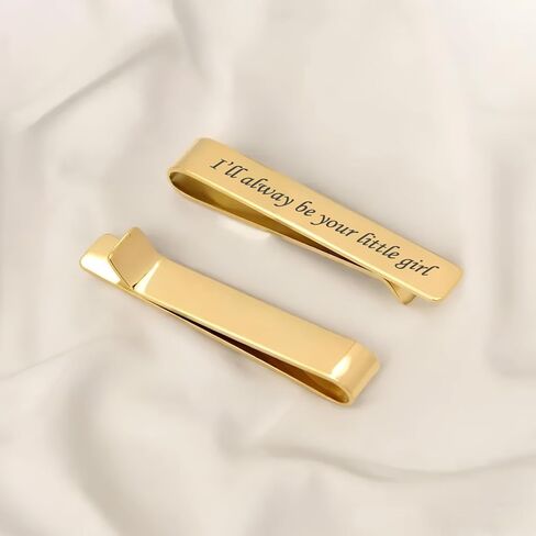 Personalized Tie Clip for Dad, Custom Engraved Tie Clips, Father Day Gifts for Men, Father of the Bride Gifts, Wedding Keepsake in Kuwait