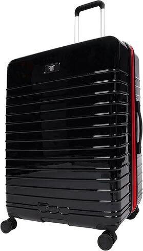 FUL x Fiat 500 Collab Hardside Large Checked Spinner Luggage, 31.5" Lightweight Suitcase in Fiat 500 Style, Expandable Compartment and 360° Spinner Wheels, Black in Kuwait