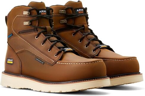 حذاء ARIAT Rebar Wedge Moc Toe 6 بوصات مقاوم للماء مركب عند الأصابع in Kuwait