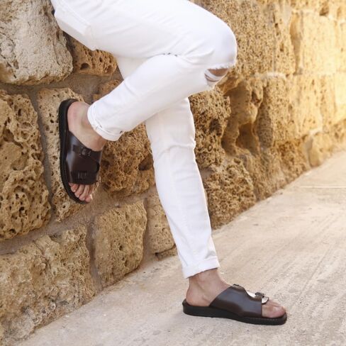 Seth - Leather Slide Sandal - Mens Sandals in Kuwait