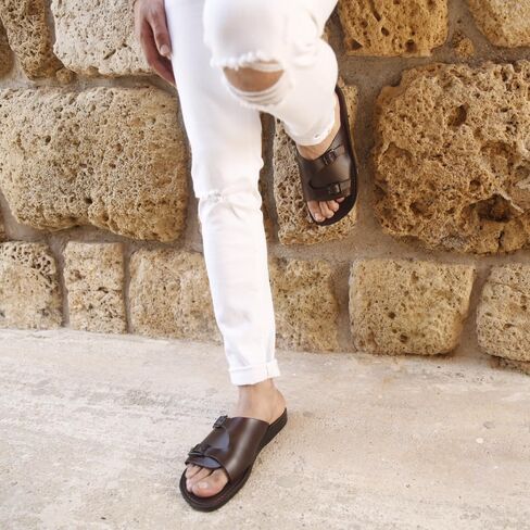 Seth - Leather Slide Sandal - Mens Sandals in Kuwait