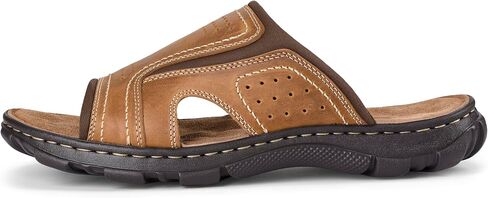 FIEEIF Men's Genuine Leather Fisherman Sandals with Arch Support Summer Open-Toe Slide Flip Flops for Indoor Outdoor Wear Comfortable Retro Slip-On Slippers in Saudi Arabia