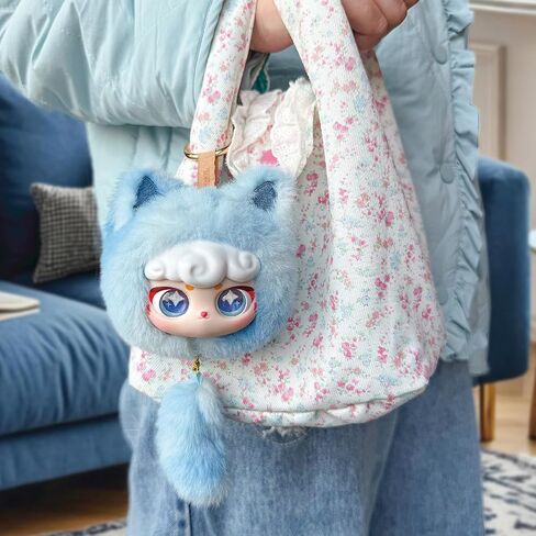 Lucky Meow IV Blind Box Keychain لطيف محشوة القط كيرينغ مع عيون النجوم، رقيق Kawaii حقيبة سحر الملحقات، هدايا عيد ميلاد مثالية لمحبي القطط والفتيات والنساء in Kuwait
