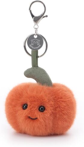 Apricot Lamb Delicious Pumpkin Cute Keychain, Soft Stuffed Plush Toy Keyring for Kids' Backpack, Purse, 3.5 Inches in Kuwait