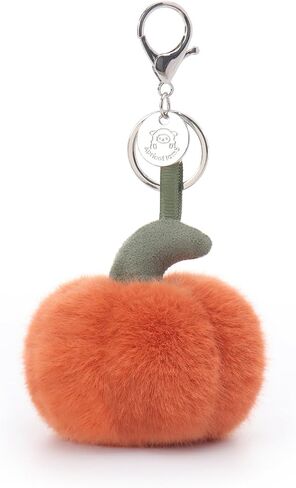 Apricot Lamb Delicious Pumpkin Cute Keychain, Soft Stuffed Plush Toy Keyring for Kids' Backpack, Purse, 3.5 Inches in Kuwait