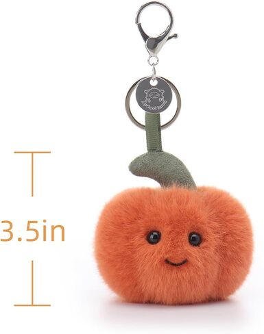 Apricot Lamb Delicious Pumpkin Cute Keychain, Soft Stuffed Plush Toy Keyring for Kids' Backpack, Purse, 3.5 Inches in Kuwait