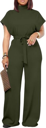 Ulovmi Womens Jumpsuits Dressy Formal Elegant Wide Leg Romper Jumpsuit Wedding Guest Party Cocktail One Piece Outfits in Saudi Arabia