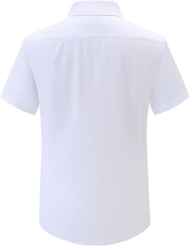 Dress Shirts for Men Big and Tall (XL Big-6XL Big Tall) Button Down Short Sleeve Business Casual Collared Shirt in Kuwait