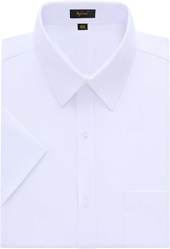 Dress Shirts for Men Big and Tall (XL Big-6XL Big Tall) Button Down Short Sleeve Business Casual Collared Shirt in Kuwait