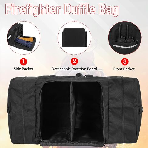Firefighter Duffle Bag, Large Gear Storage Firefighter Gear Bag with Shoulder Strap in Kuwait