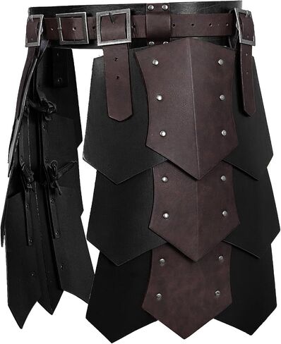 Medieval Belt Thigh Armor Retro Faux Leather Double Side Waist Guard LARP Knight & Mercenary Costume Accessory in Saudi Arabia