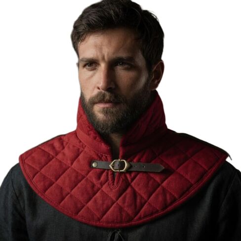 Viking Oaks LLC® Medieval Quilted Gambeson Collar, Padded Arming Gorget with Leather Buckle for LARP, Reenactment & SCA in Saudi Arabia