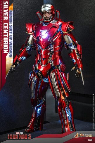 Hot Toys 1:6 Iron Man Mark XXXIII Armour Suit Up - Silver Centurion - Iron Man 3, Red in Saudi Arabia