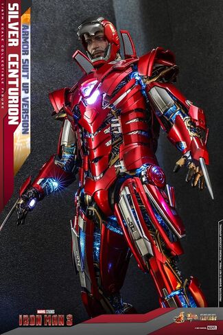 Hot Toys 1:6 Iron Man Mark XXXIII Armour Suit Up - Silver Centurion - Iron Man 3, Red in Saudi Arabia