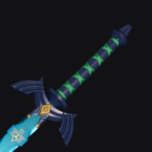 Master Sword Samurai Real Metal Skyward Sword Japanese Anime Swords Game Cosplay Full Tang Blue Sheathless Blue in Saudi Arabia