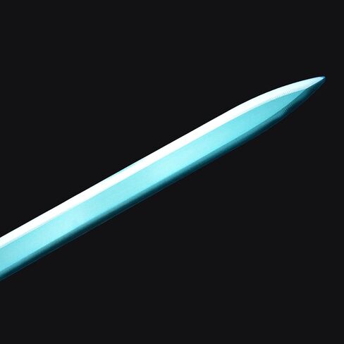 Master Sword Samurai Real Metal Skyward Sword Japanese Anime Swords Game Cosplay Full Tang Blue Sheathless Blue in Saudi Arabia
