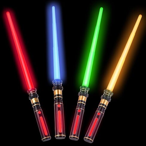 YOFOTHS 4PACK Light Up Sabers, Light up Sword for Kids with FX Sound, Expandable Light Up Saber for Cosplay Halloween Dress Up Parties Birthday Christmas in Saudi Arabia