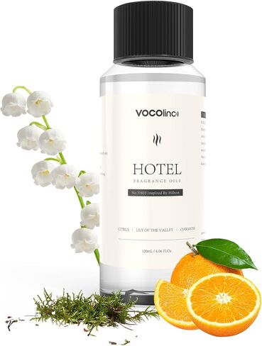 VOCOlinc Hotel Collection Diffuser Oil - Hilton - Inspired by Luxury Five Star Hotel Lobby Scent Oil for Waterless Oil Diffusers, Luxurious Scents of Citus, Lily of the Valley, and Oakmoss (4.06 OZ) in Saudi Arabia