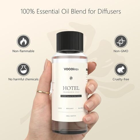 VOCOlinc Hotel Collection Diffuser Oil - Hilton - Inspired by Luxury Five Star Hotel Lobby Scent Oil for Waterless Oil Diffusers, Luxurious Scents of Citus, Lily of the Valley, and Oakmoss (4.06 OZ) in Saudi Arabia