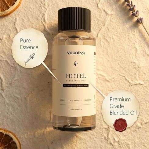 VOCOlinc Hotel Collection Diffuser Oil - Hilton - Inspired by Luxury Five Star Hotel Lobby Scent Oil for Waterless Oil Diffusers, Luxurious Scents of Citus, Lily of the Valley, and Oakmoss (4.06 OZ) in Saudi Arabia