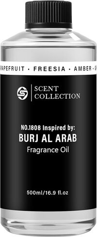 Dubai Luxury Scent Diffuser Oil 500ml – Hotel Style Fragrance Oil for Home, Large Room – Long Lasting Aroma Oil for Ultrasonic & Waterless Diffusers – Grapefruit, Freesia, Amber in Saudi Arabia