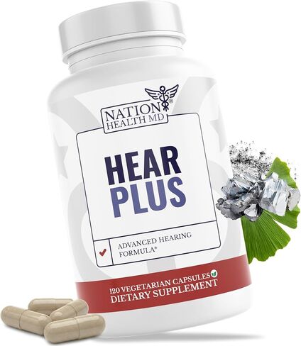 Hear Plus - Tinnitus Supplement - Advanced Hearing Formula for Ringing Ears with Ginkgo Biloba, Pine Bark Extract & Magnesium - 120 Capsules in Saudi Arabia