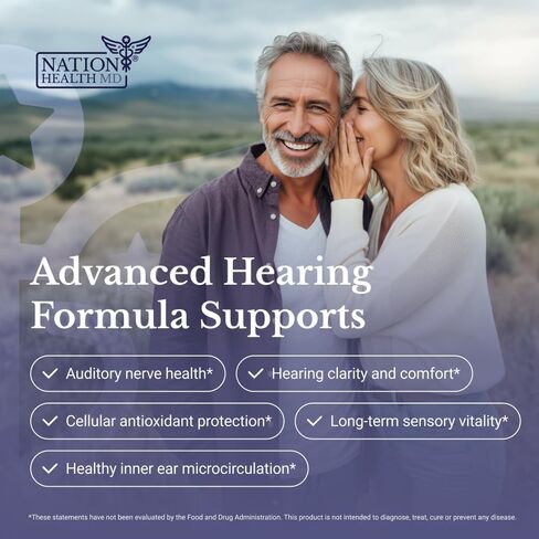 Hear Plus - Tinnitus Supplement - Advanced Hearing Formula for Ringing Ears with Ginkgo Biloba, Pine Bark Extract & Magnesium - 120 Capsules in Saudi Arabia