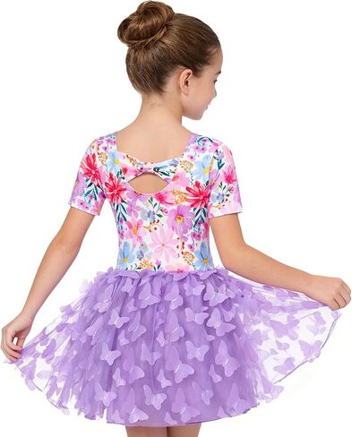 Funnycokid Dance Leotard for Girls Ballet Leotards with Skirt Toddler Ballerina Outfits Butterflies in Saudi Arabia