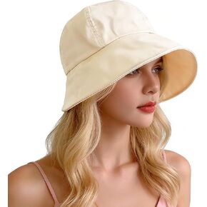 Sun Hats for Women Wide Brim, Packable Summer Beach Hat with Ponytail Hole Bow, Adjustable UV Protection Womens Sun Hat in Saudi Arabia